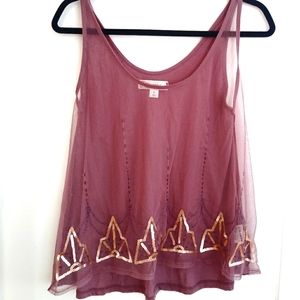 Nice tule purple crop sleevless